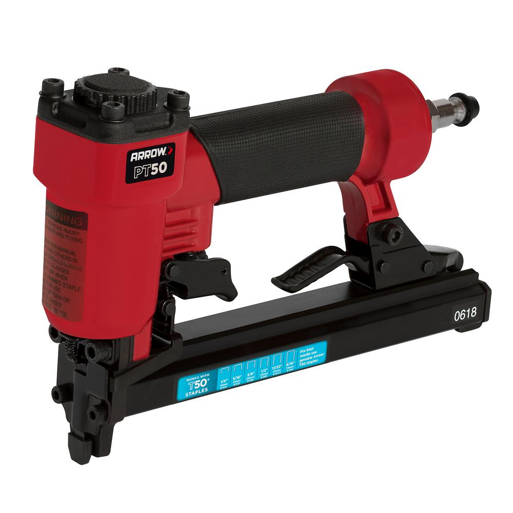 Arrow PT50 Pneumatic Staple Gun for Upholstery and Repairs  Oil-Free  Heavy-Duty T50 Compatible
